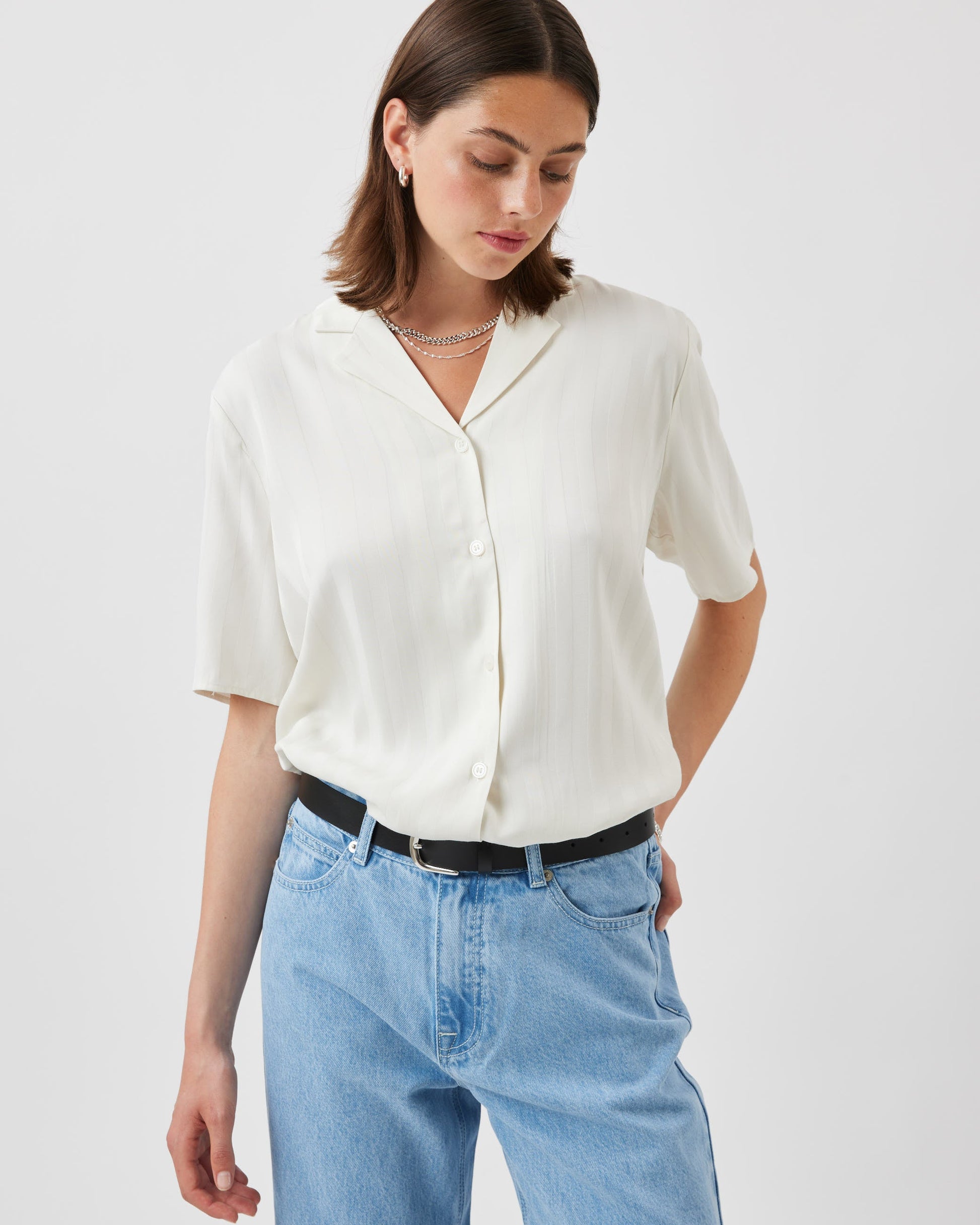 minimum female Ailas 2999 Shirt Short Sleeved Shirt 0608 Coco Milk