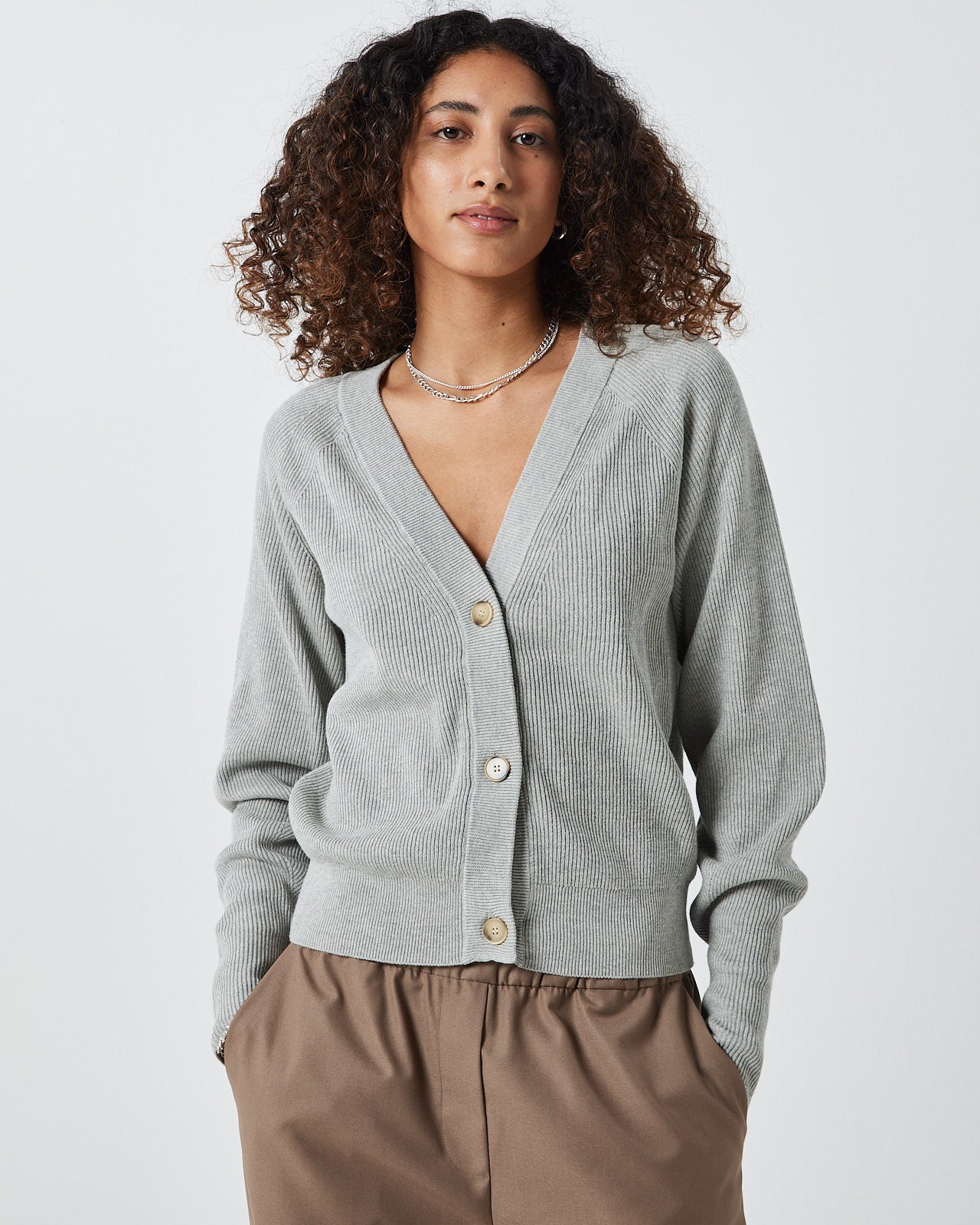 minimum female Cardine G007 Cardigan Cardigan 910M Light Grey Melange