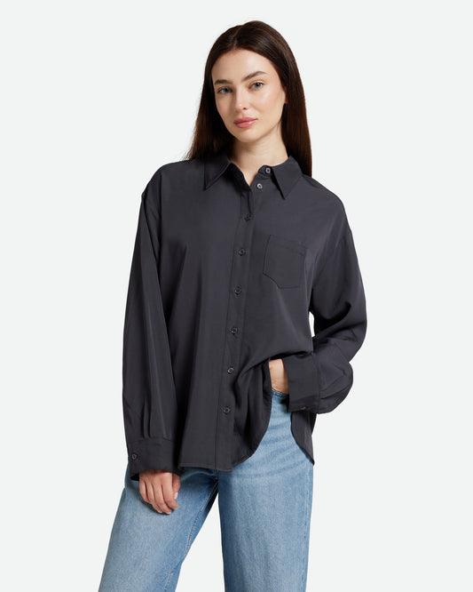 minimum female Fern 3942 Long Sleeved Shirt 0203 Gray Pinstripe