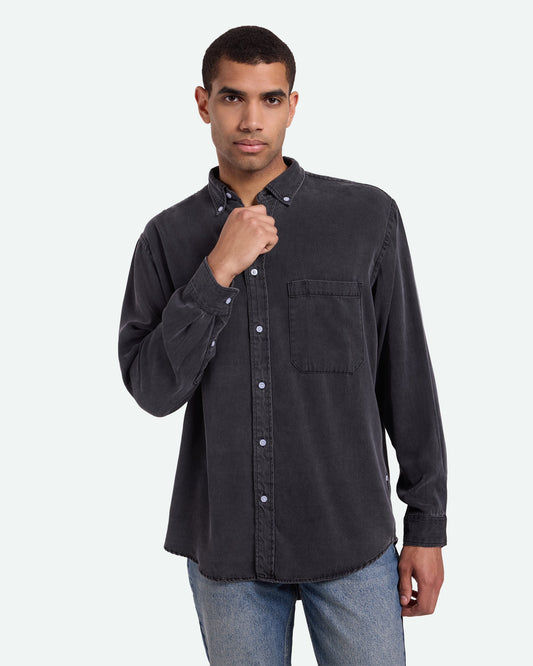 minimum male Pedro 3859 Shirt Long Sleeved Shirt 999 Black